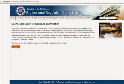 prconline application.gov.ph|PRC Board Exam Online Application: Step.